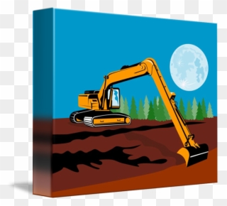 Png Black And White Library Construction Digger By - Mechanical Excavator Clipart