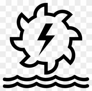 It's A Logo For Hydroelectric Power That Shows A Gear - Hydroelectric Power Plant Icon Clipart