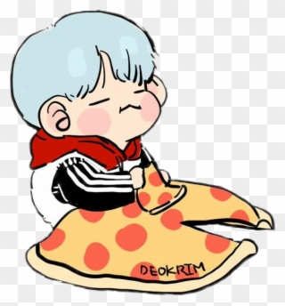 Pizza Bts Yoongi Bts Chibi Kawaii Bagtansonyeondan - Bts Suga Chibi Dna Clipart