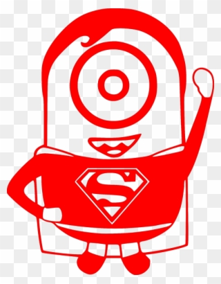 Please Note That The White Image Is A White Sticker - Minion Superman Silhouette Clipart