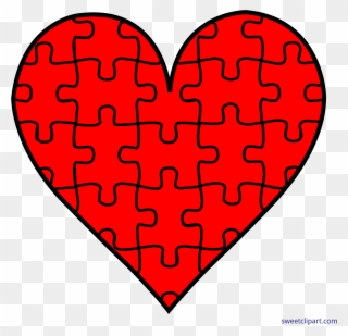 Valentines Symbols Puzzle Heart Clip Art - Puzzle Pattern Vector Png Transparent Png
