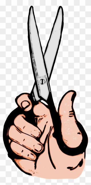 Medium Image - Hand With Scissors Drawing Clipart