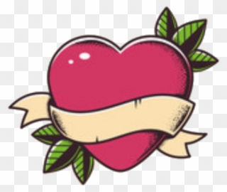 Heart Banner Leaves Hearttattoo Lovetattoo Tattoocolors Clipart