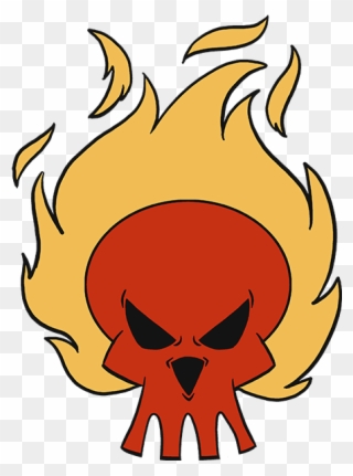 How To Draw Flaming Skull - Drawing Clipart