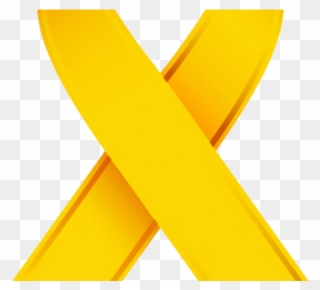 Ribbon Clipart Gold - Yellow Pediatric Cancer Ribbon - Png Download