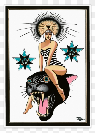 'blue Arms Panther Goddess' Fine Art Print - Tony Blue Arms Clipart