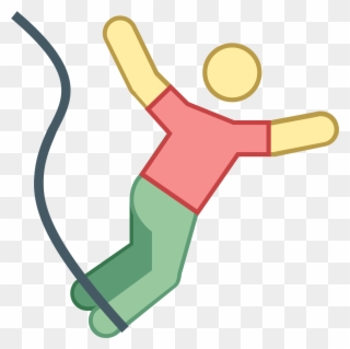 The Bungee Jumping Icon Is A Icon With A Person Falling - Icon Bungee Clipart
