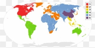 Dvd Regions - World Map Clipart