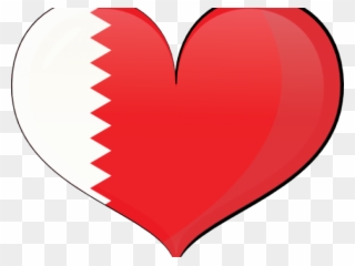علم البحرين على شكل قلب Clipart