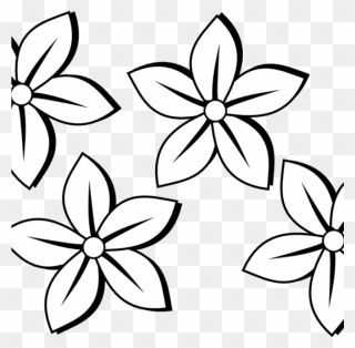 Flower Clipart Black And White Birthday Clipart Hatenylo - Black And White Flowers Clip Art - Png Download