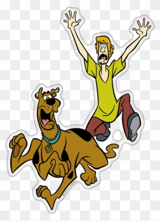 Running Scooby-doo Shaggy Auto Decal, Domed Character - Cartoon Png Scooby Doo Clipart