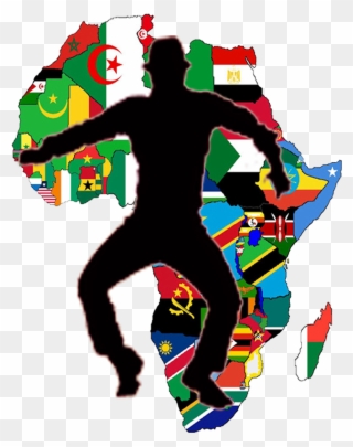 Afro Dance Hits By Nado - Africa Continent With Flags Clipart