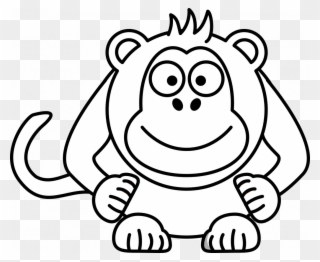 Large Size Of How To Draw A Simple Cartoon Monkey Easy - Cartoons Clipart Black And White - Png Download