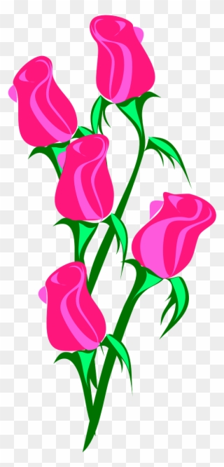 Rose Bunch Pink Closed Love Png Image - Roses Clip Art Transparent Png
