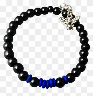 Bracelet Litlle Max- Hématite / King Blue - 27 Bead Mala Clipart