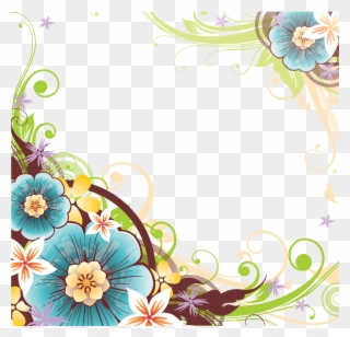 Цветы И Чернильница - Flower Vector Corner Png Clipart