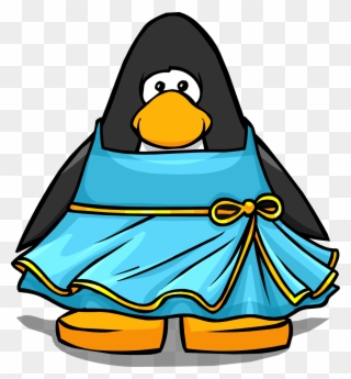 Blue Sky Dress On A Player Card - Penguin In A Dress Clipart