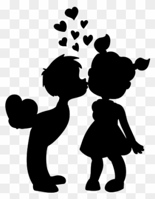 Résultat De Recherche D'images Pour "enfants Amoureux" - Boy And Girl Kissing Silhouette Clipart