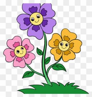 Cartoon Flower - Drawing Flower With Names Clipart