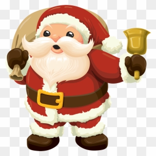 Free Png Santa With Bell Png Images Transparent - Santa Claus Png Clipart