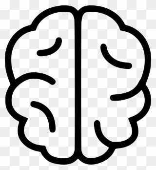 Brain Icons - Simple Brain Line Drawing Clipart