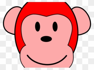 Monkey Clipart Red - Monkey Head Clipart - Png Download