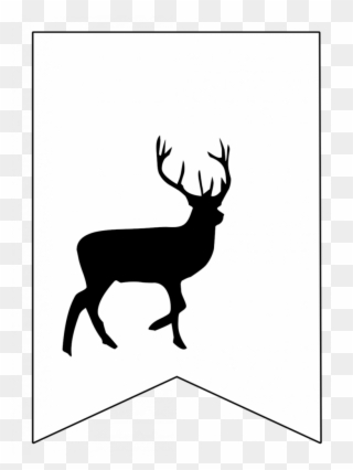 Harry Potter Banner Free Printable Decor - Full Body Deer Stencil Clipart