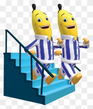 Bananas In Pyjamas Walking Down The Stairs - Bananas In Pyjamas Running Down The Stairs Clipart