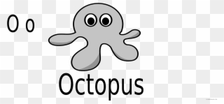 Octopus Animal Free Black White Clipart Images Clipartblack - Cartoon Octopus - Png Download
