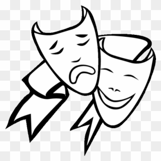 Drama Masks Colouring Pages - Drama Coloring Page Clipart