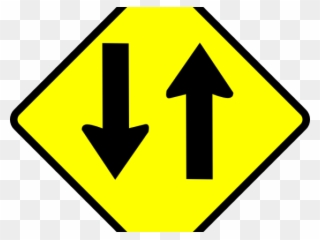 Street Clipart Two Road - Two Lane Road Sign - Png Download