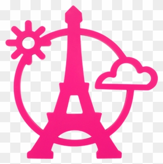 Magnetic Eiffel- Dessous De Plat Pink - Eiffel Tower Icon Pink Clipart