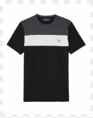 Fred Perry Color Block T-shirt - Fred Perry Embroidered Panel Clipart