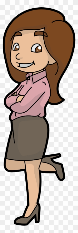 A Happy And Confident Cartoon Businesswoman - Happy Woman Cartoon Png Clipart