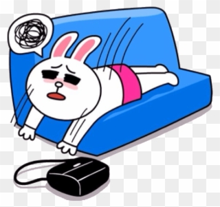 Cony Collapsing Onto The Sofa In Fatigue - Cony Work Clipart