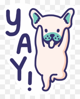 Celebrate French Bulldog Sticker By Puppr - Dog Clipart