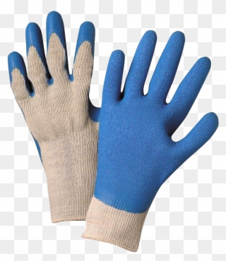 Blue Rubber Palm Gloves - Knitted Gloves With Rubber Clipart