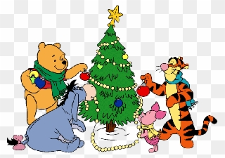 Winnie The Pooh Christmas Tree Decorations Piglets - Disney Christmas Tree Clip Art - Png Download