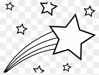 Shooting Star Clipart Flying Star - Shooting Star Colouring Page - Png Download