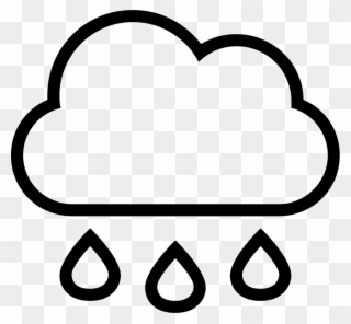 Rain Cloud With Drops Falling Weather Stroke Interface - Simbolo De Lluvia Png Clipart