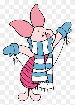 Piglet Wearing Scarf, Mittens - The Walt Disney Company Clipart