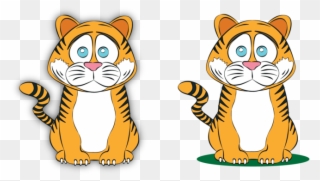 Animal - Sad Tiger Cartoon Png Clipart