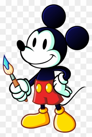 Mickey Mouse Mickey Mouse And Friends, Mickey Minnie - Mickey Mouse With Paint Brush Clipart
