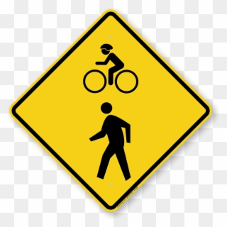 Zoom, Price, Buy - Bike And Pedestrian Sign Clipart