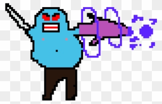 The Angry Fat Man - Fat Man Pixel Art Clipart