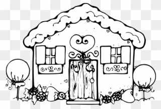Gingerbread House Coloring Pages Clipart Gingerbread - Gingerbread House Coloring Sheets - Png Download