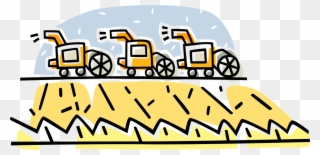 Vector Illustration Of Farming Grain Combine Harvester Clipart