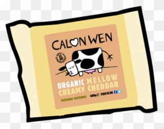 Organic Mellow Creamy Cheddar Cheese 350g - Calon Wen Organic Unsalted Butter Clipart