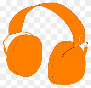 Headphone Orange Clip Art At Clker - Orange Clipart Headphones - Png Download