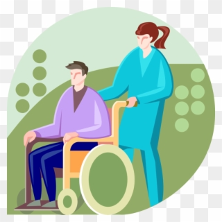 Physically Disabled Man In Image Illustration Of - Care Giver Icon Png Clipart
